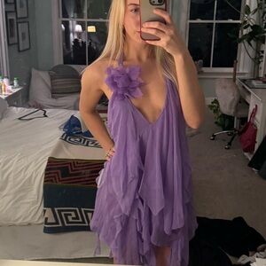 Retrofete Caspian Purple ruffle dress